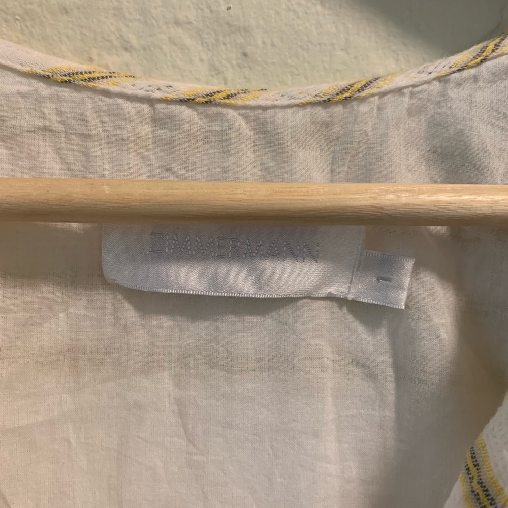 Zimmermann White And Yellow Tassel Blouse 1/Small - Picture 3 of 7